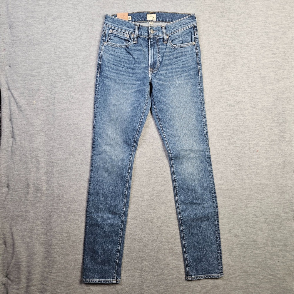 J.Crew 250 Men's Slim Fit Medium Wash Narrow Tapered Leg Denim Jeans Sz W28 x 32